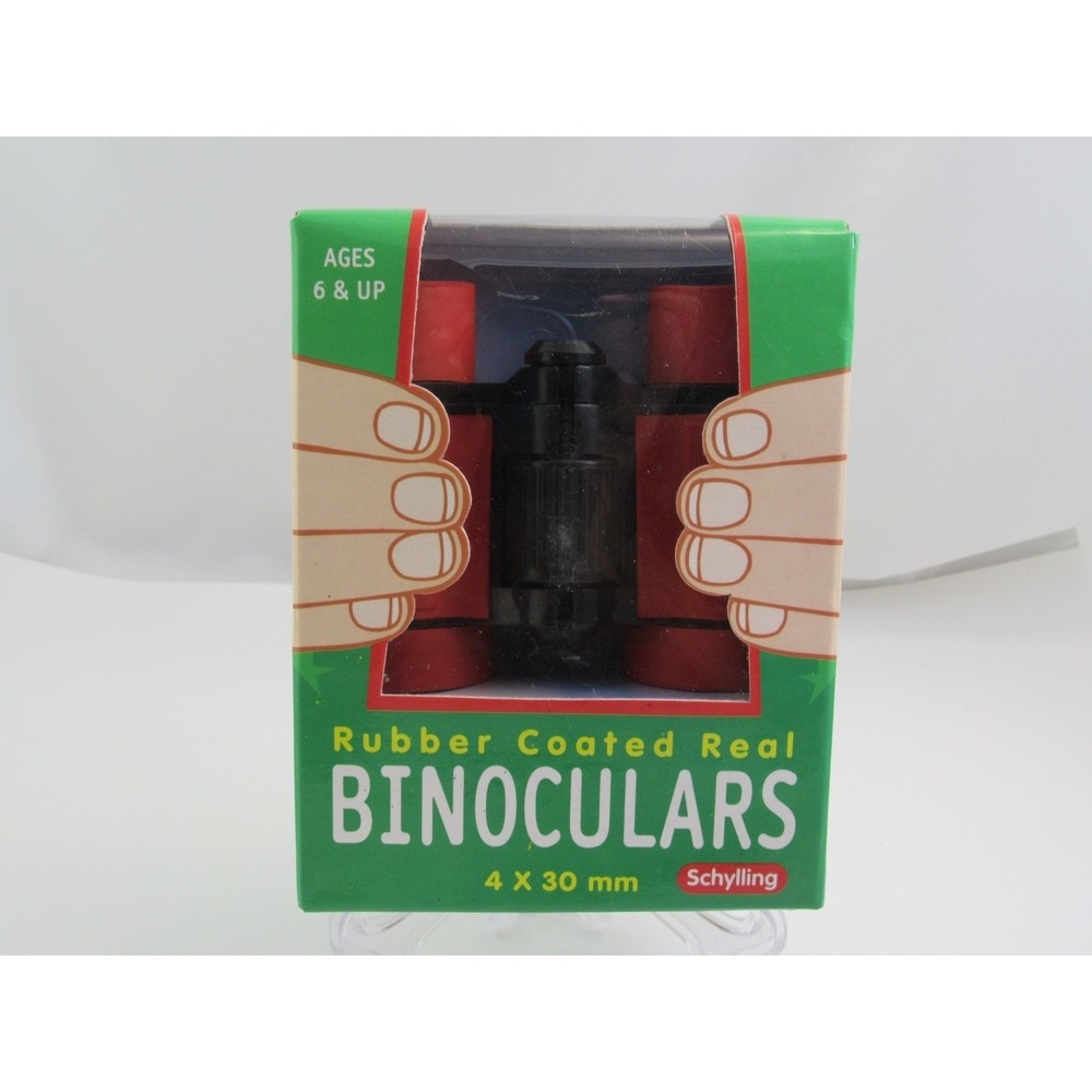 Schylling 4x30mm Rubber Coated Real Binoculars w/ Case & Strap Ages 6+ NEW!